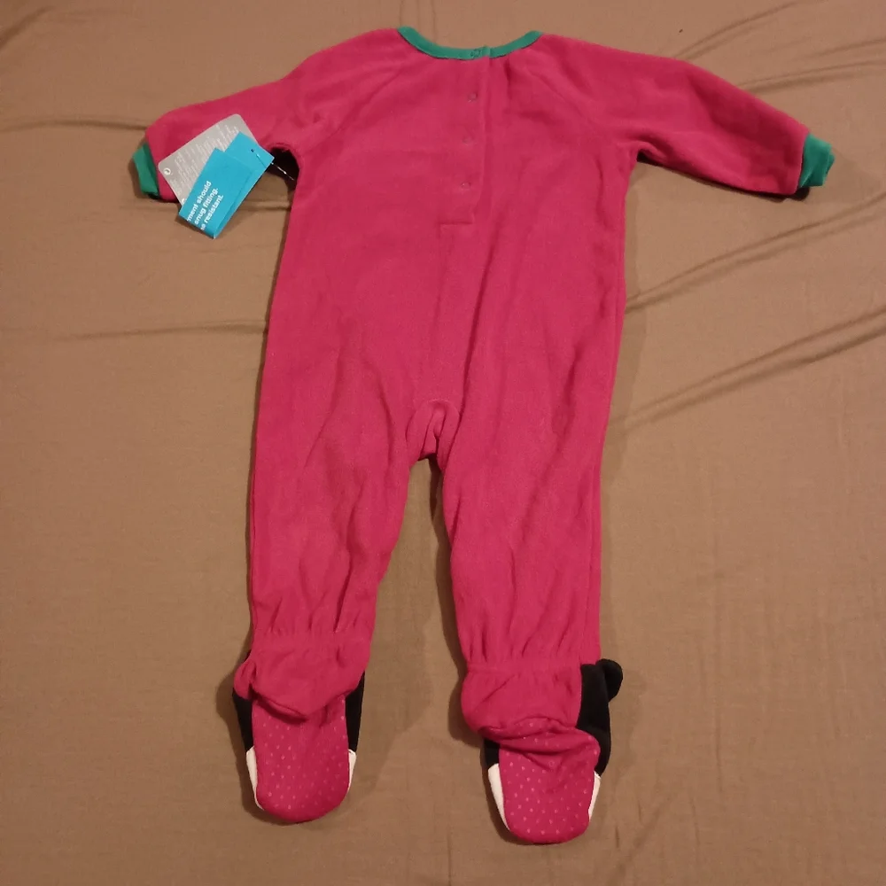 NWT Disney Baby Mickey Mouse My First Christmas Fleece‎ Footie Pajamas